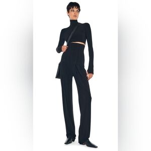 Norma Kamali Black Cropped Turtle Top